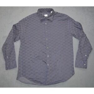 Vintage Armani Collezioni Textured Purple Button Up Shirt Size 2XL CottonViscose